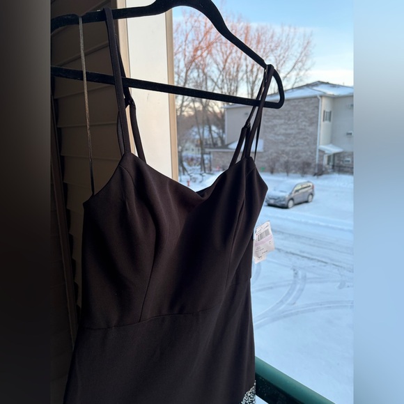 🆕 ✨ Nightway Black Rhinestone Embellished Gown Formal Evening Maxi Dress Size 6 - Picture 9 of 15